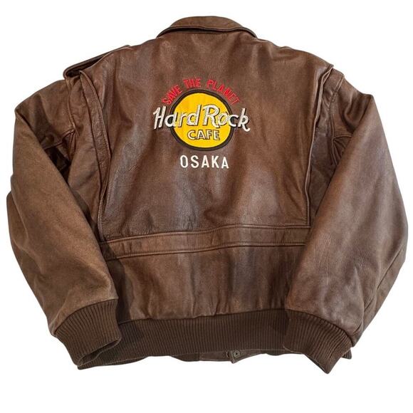 Hard Rock Cafe Other - Hard Rock Cafe OSAKA Vintage LEather Bomber Jacket